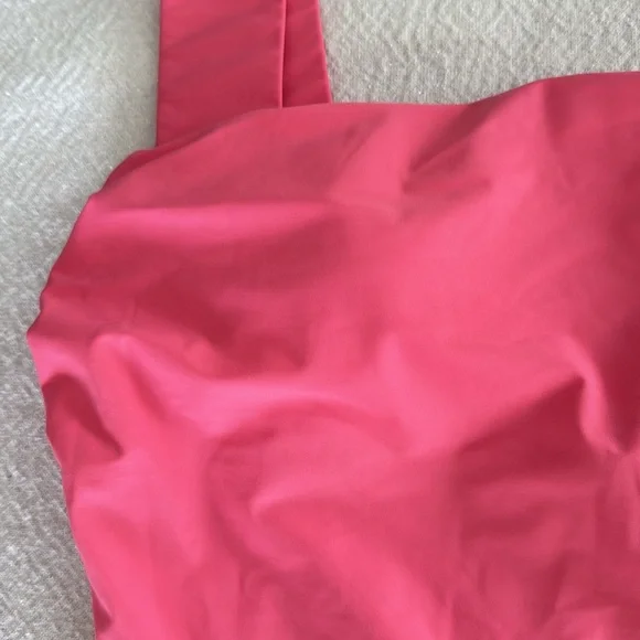 BONDI BORN Gwen Square Neck One-Piece Swimsuit, Rose Color, Size Large,$295